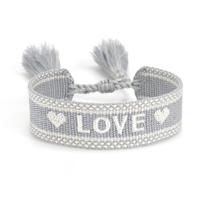 Bordado bordado borla pulseira manual da mulher corda ajustável tecido pulseira amizade nacional jóias presente atacado: 79