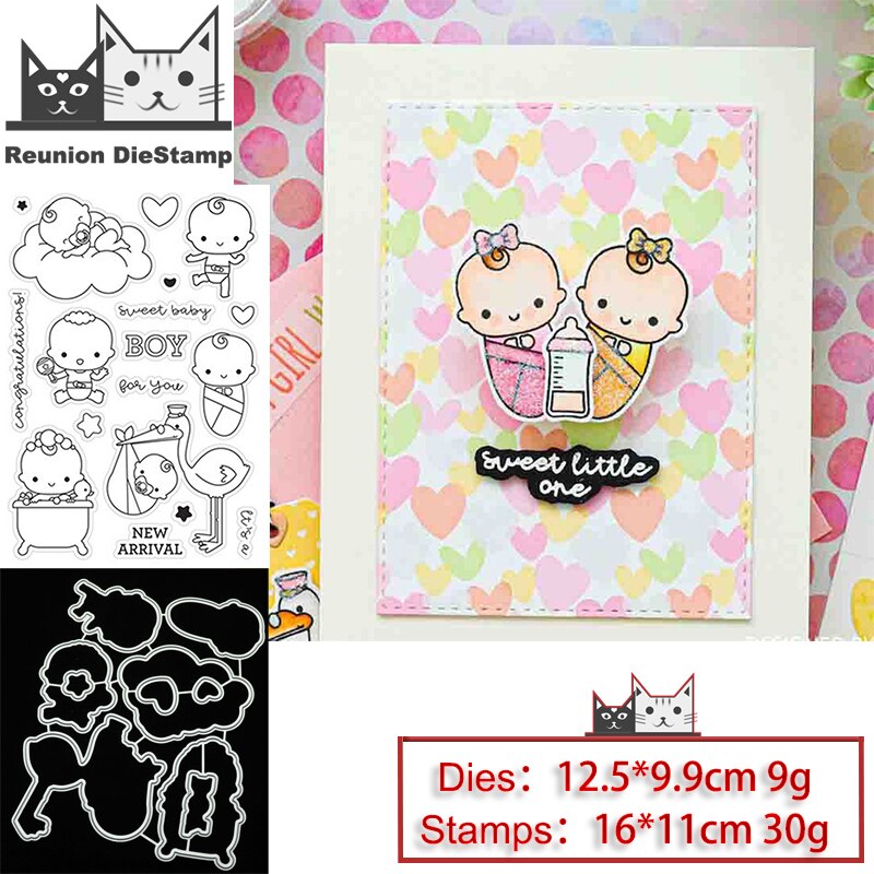 Reunion boy baby Metal Cutting Dies and Stamps Stencil for DIY Scrapbooking Photo Album Embossing Decorative Craft Die: Die and Stamp