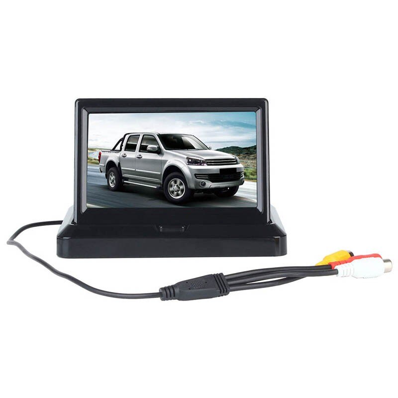 Monitor de coche 5 pulgadas TFT LCD pantalla a Color asistencia de estacionamiento inverso con 2 ENTRADA AV, cámara de visión trasera opcional: Monitor02 only
