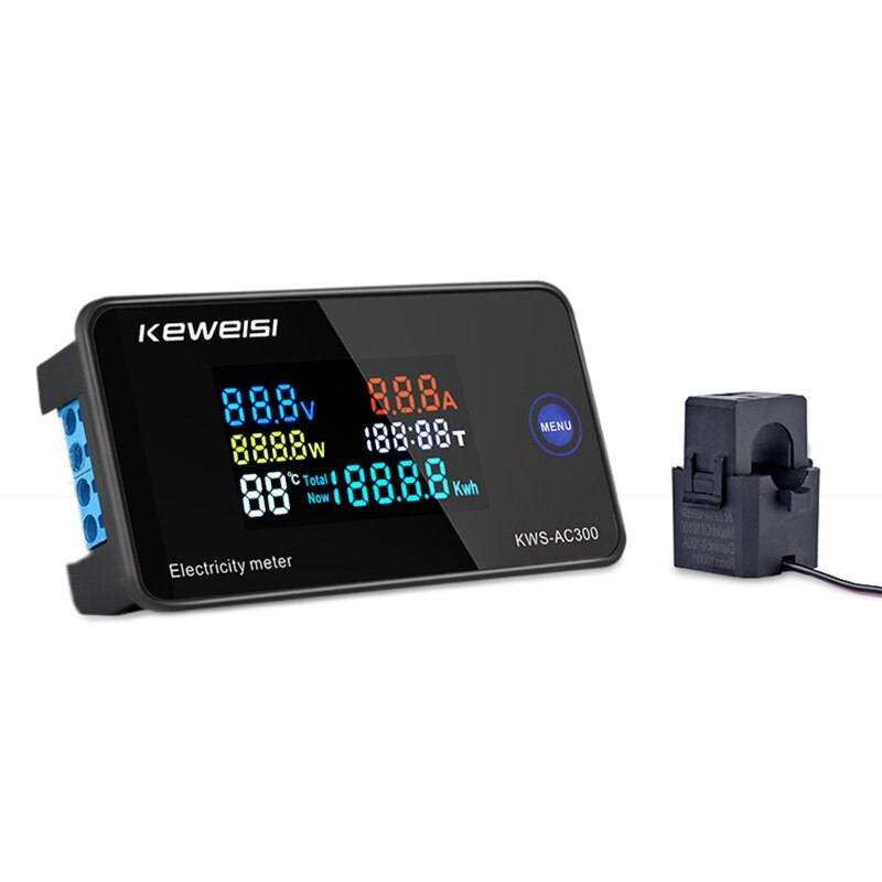 AC 50-300V woltomierz amperomierz moc licznik energii LCD cyfrowy watomierz licznik energii elektrycznej z funkcja resetowania: 2