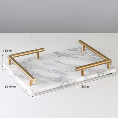 Large Size Natural Marble Bathroom Tray with Handl... – Grandado