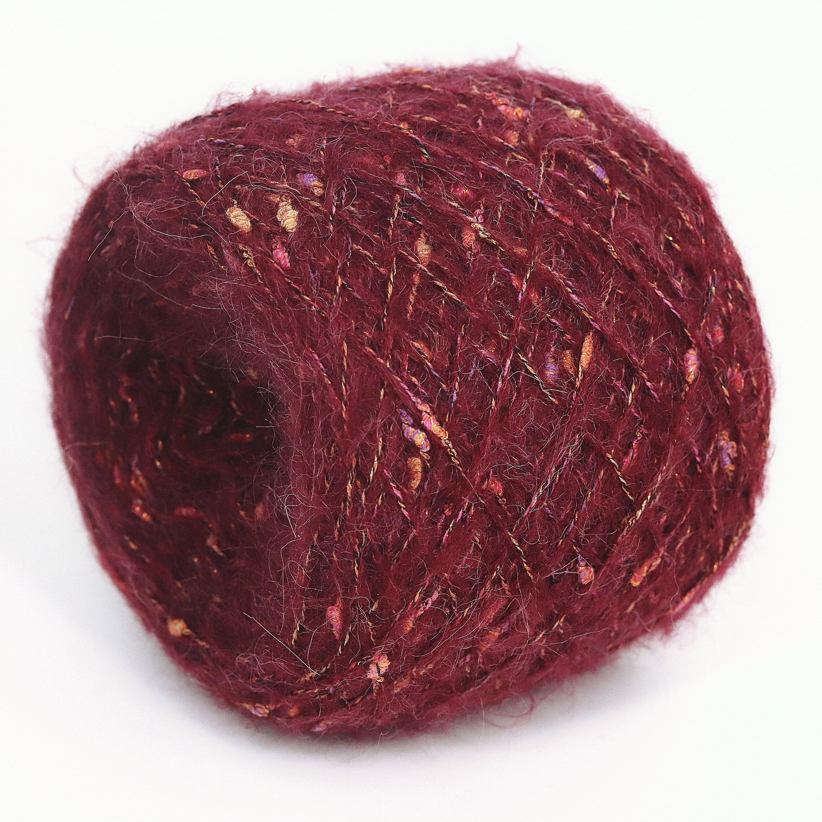 50G Metallic Fancy Knoop Mohair Garen Вязание Пряжа Wol Draad Anti-Pilling Voor Haken Sjaal Trui: redwine