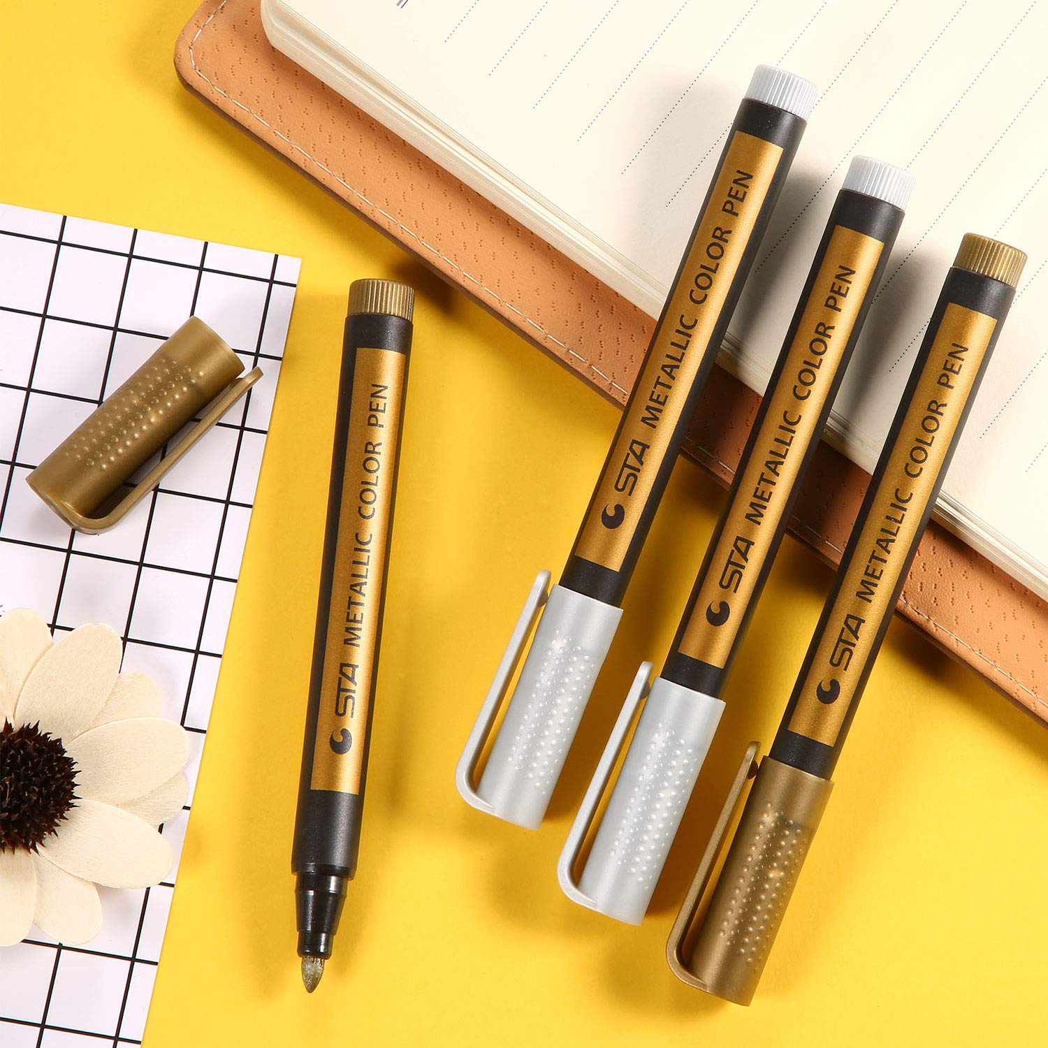 Metallic Marker Pens Gold and Silver Metallic Permanent Markers Suitable