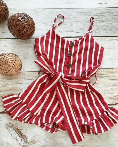3-8 T Bambino Del Bambino Rosso Della Banda Tute e Salopette Del Capretto Del Bambino Vestiti Della Ragazza Senza Maniche Della Banda Del Pagliaccetto Della Tuta di Un Pezzo del Vestito