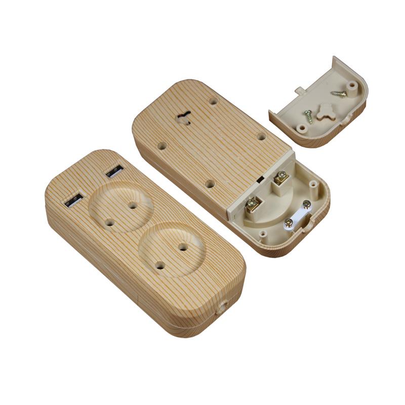 Europese Standaard Twee-Positie Socket Dual Usb Poorten, 5V 2A Output,