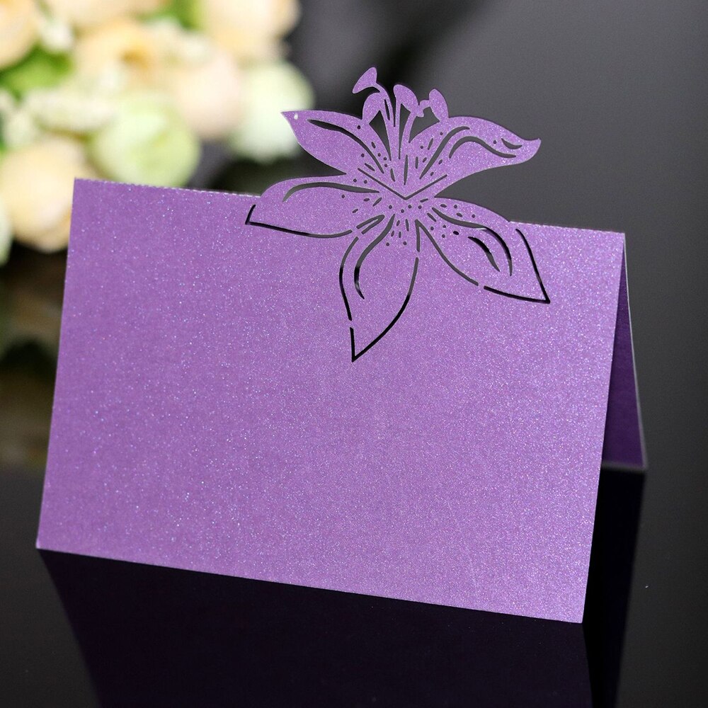 50pcs White Lace Name Place Cards Wedding Decoration Table Decor Table Name Message Greeting Card Baby Shower Party Supplies