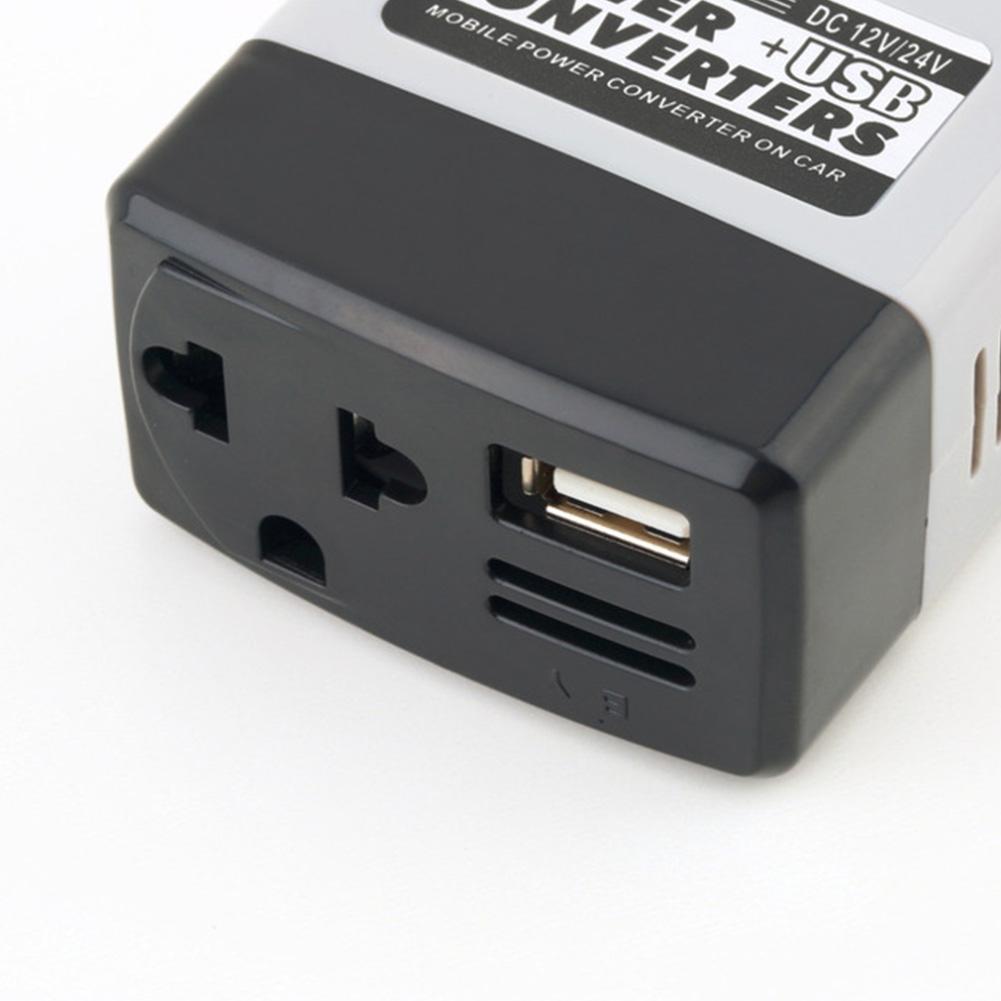 Convertidor de energía para coche, transformador, cargador de teléfono móvil, interfaz USB, Adaptador convertidor de 12V/24V a 220V
