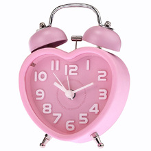 4 Inch Cute Small Double-Bell Night Light Loud Alarm Clock with Backlight Decorative Bedside Table Desk Vintage Clocks