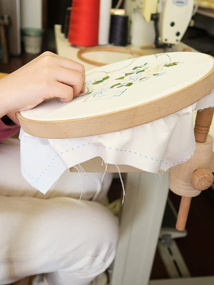 Wooden Embroidery Stand 360 Rotating Adjustable Desktop Stand Cross Stitch Rack Frames Embroidery Hoop Wood Cross Stitch Amazing