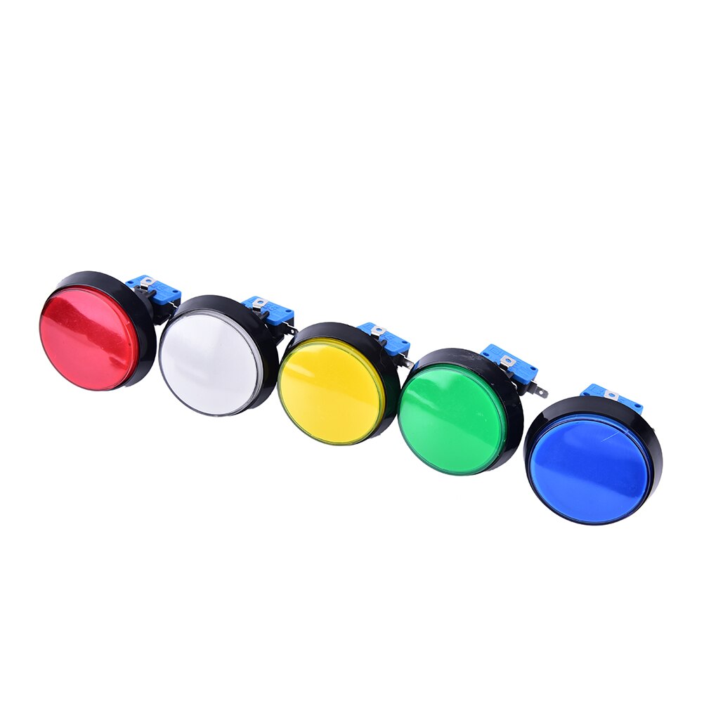 1 Stuks Arcade Knop 60Mm Led Licht Lamp Grote Ronde Arcade Video Game Player Drukknop 5 kleuren