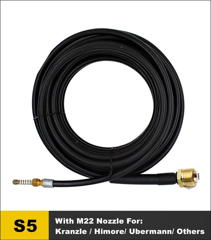 20 Meters Sewer Drain Hose Pipe Dredge Cleaner Tool Kits For Karcher Lavor Interskol Huter Nilfisk Stihl Elitech Pressure Washer: S5 20 Meters