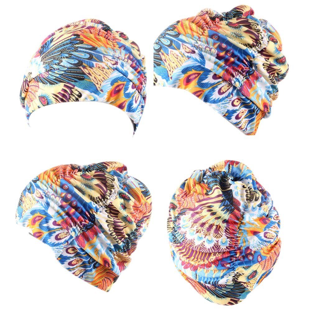 Zwemmen Hoed Vrouwen Unisex Meisjes Lang Haar Badmuts Badmuts Stretch Drape Gratis Size Zwemmen Zwembad Sport Elastische Nylon turban1
