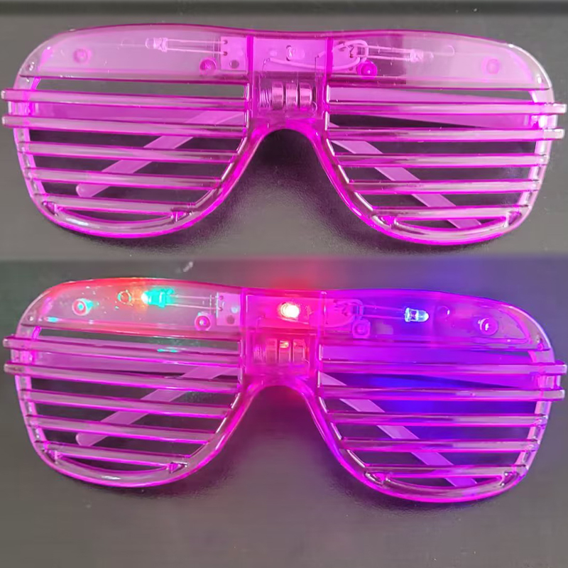 10/20/30/50 Pcs Glow in the Dark Led Glasses Light Up Sunglasses Party Favors Glow Glasses Adults Party Supplies: XS（old） / plum