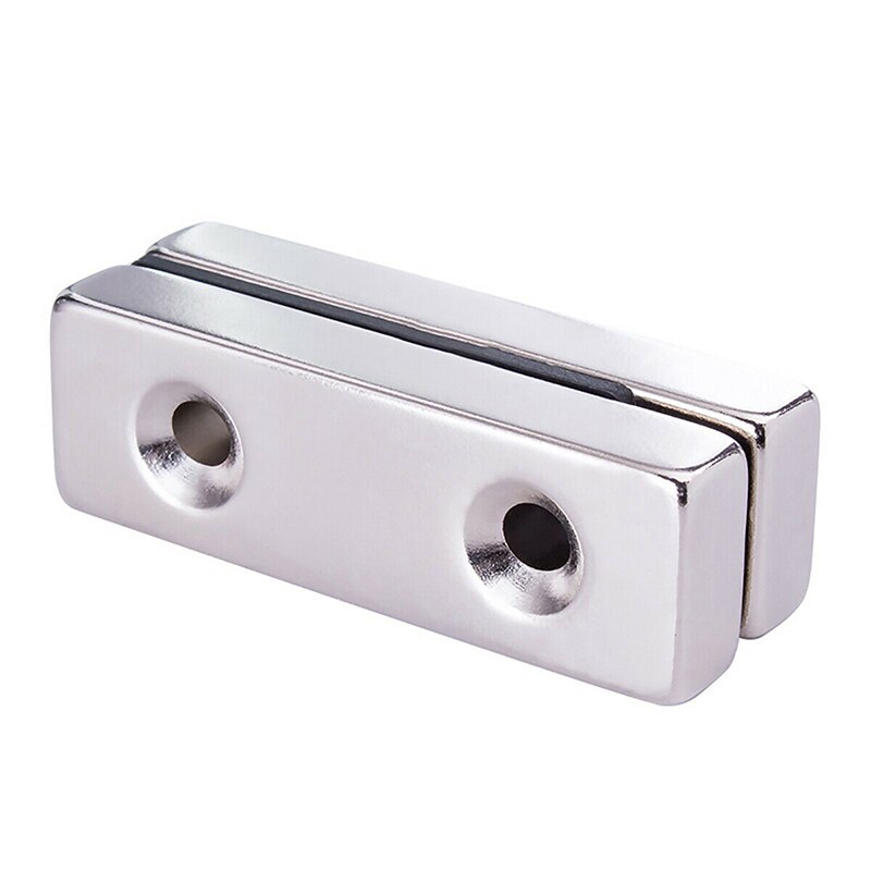 Rektangel kraftfulla magneter med dubbla hål 20 x 10 x 4mm ~ 60 x 20 x 5mm neodymmagnet sällsynt jordartsmetall permanentmagnet