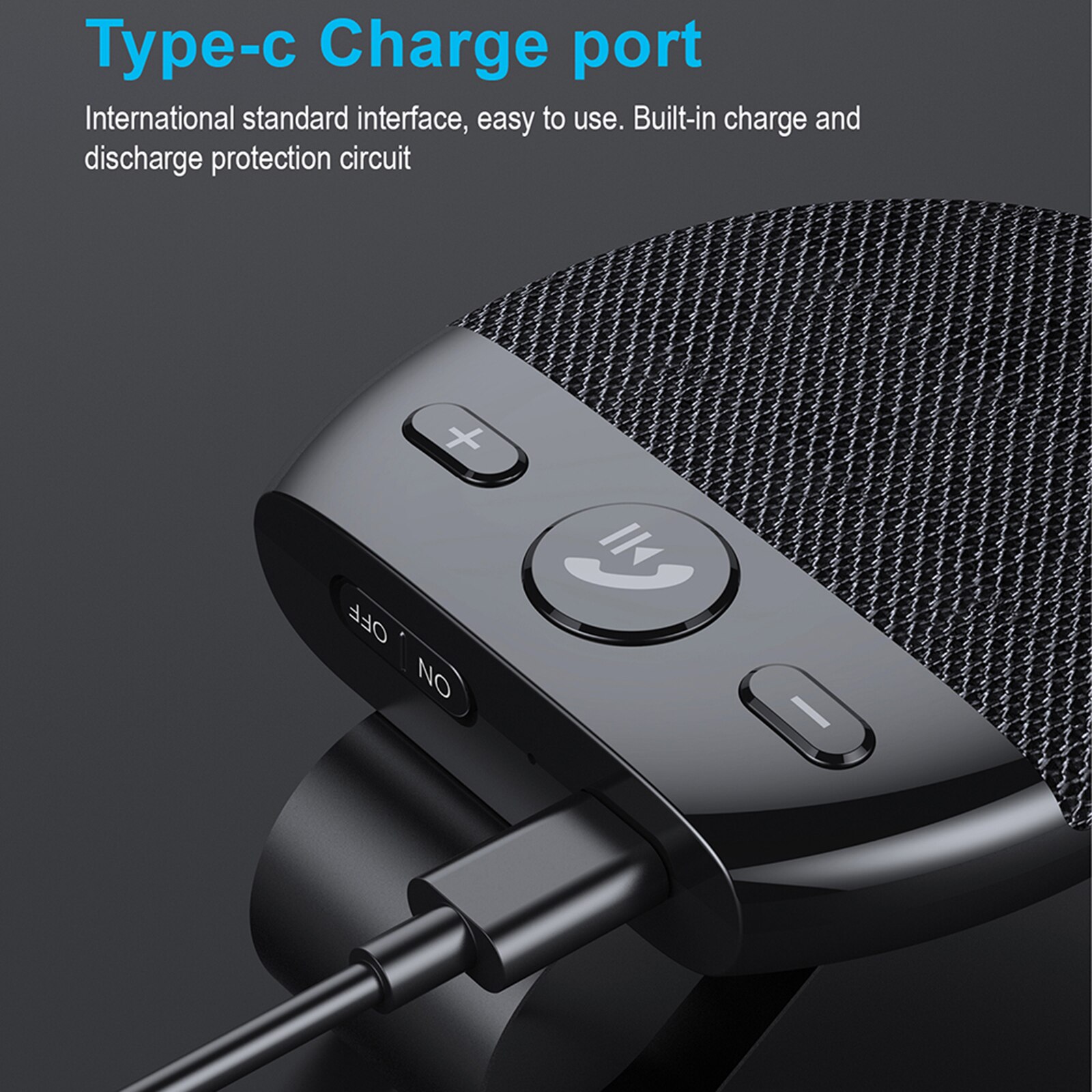 BT Car Speaker Hands Free Speakerphone USB Charging Speakerphone with Clip for Clear Hands-Free Call Music Wireless Car Speaker