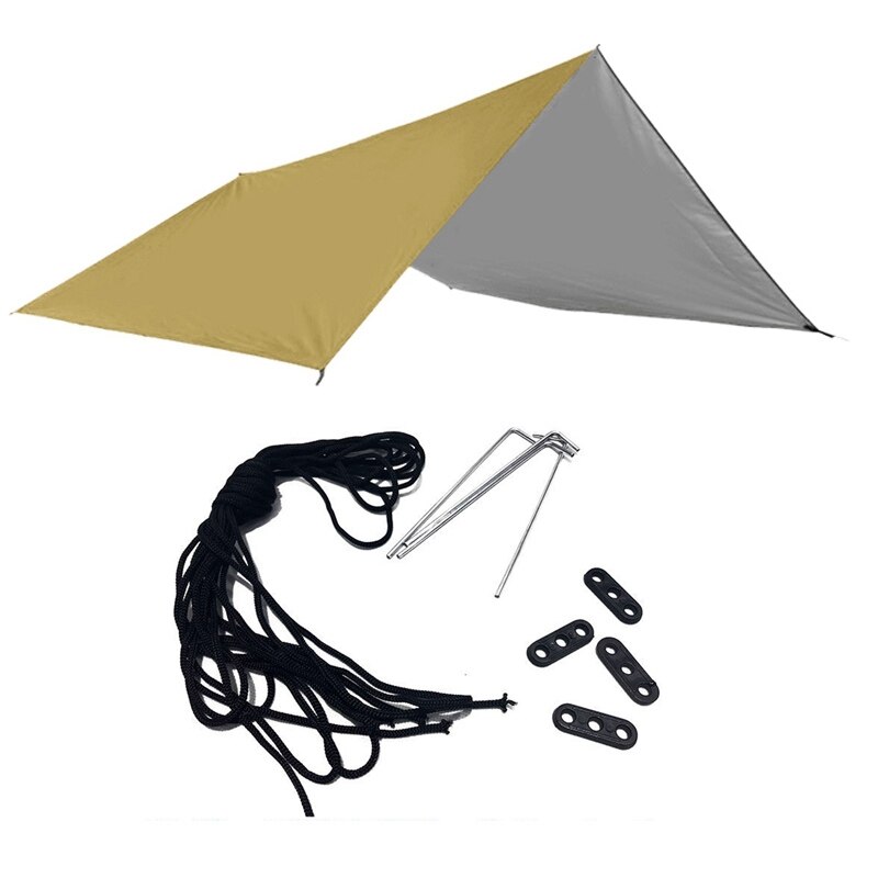 3X Rain Fly Tent Tarp Waterproof Oxford Shelter Lightweight for Outdoor Camping Hammock Tent Garden Awning Canopy