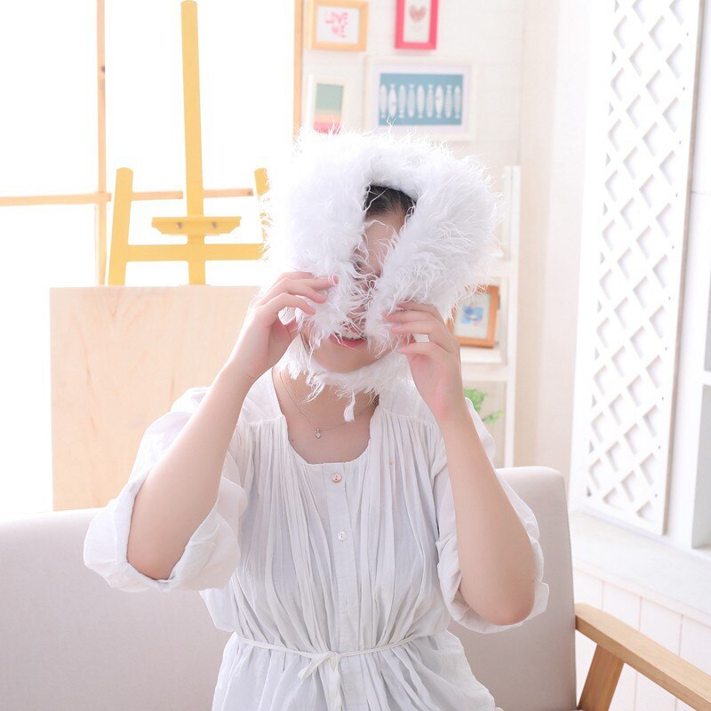 Gorros de felpa con Orejas de conejo para mujer, sombrero de de taburete de pescado, relleno de algodón PP, suave y cálido, accesorios de fotografía para Cosplay, Japón