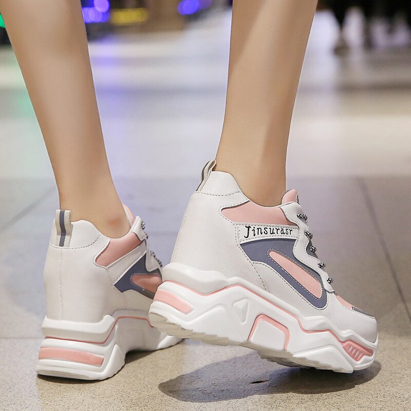 Rimocy-chaussures à base de vulcanisation pour femmes à plateforme haute pour augmenter la taille, semelle cachée, printemps chaussures femme décontractées,