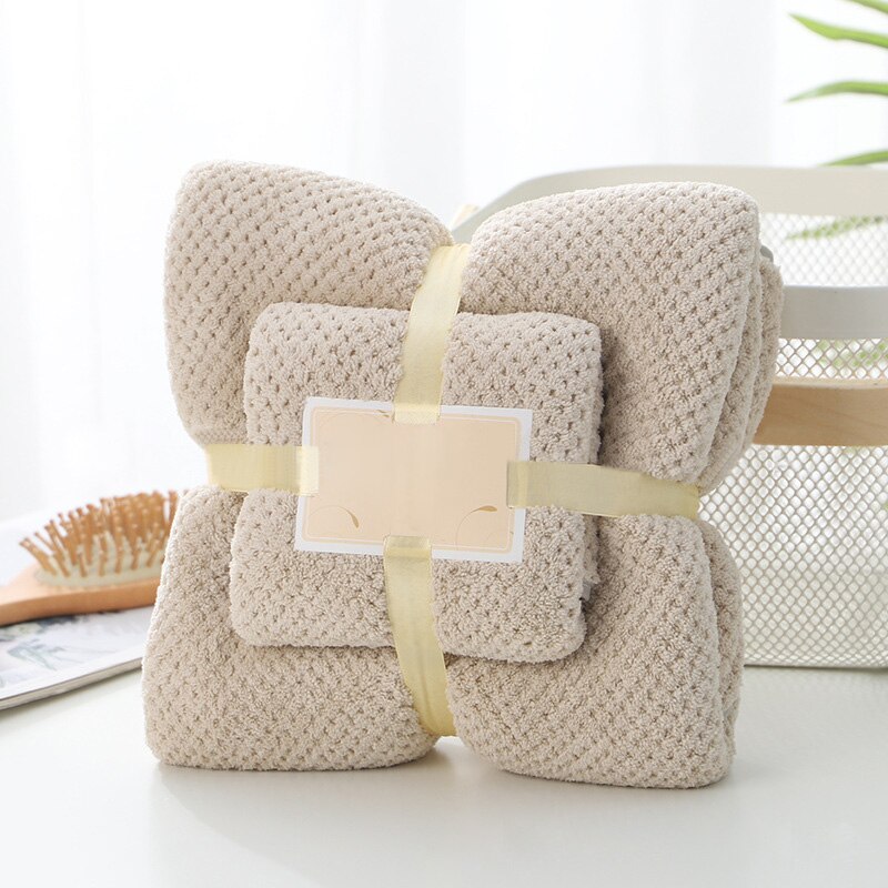 Luxury Bathroom Towel Set Quick Drying Microfiber Hair Towels Soft Absorbent Bath Towel Set 35x75cm+70x140cm For Women Man: 14