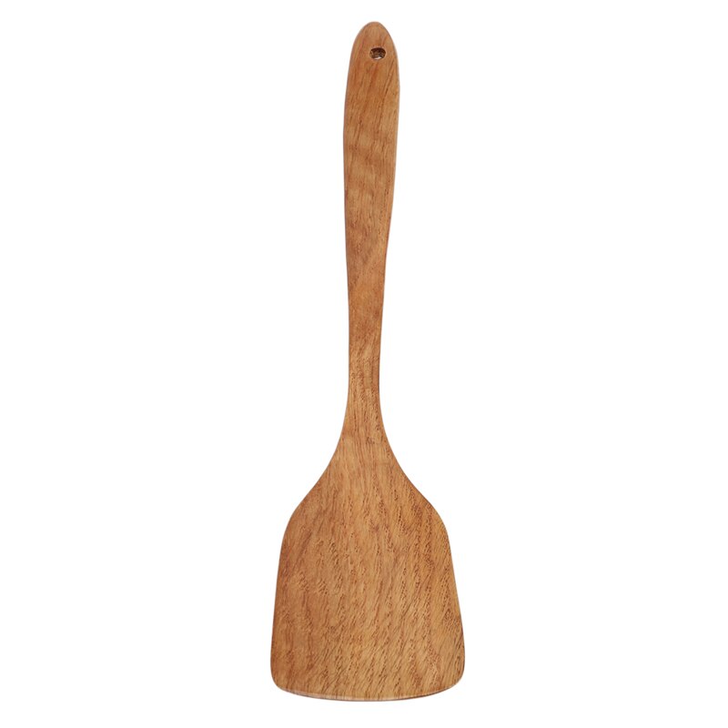 Nonstick træske spatel kok køkkenredskaber madlavning sundhed langhåndterede specielle træskovl madlavningsværktøjer: Default Title