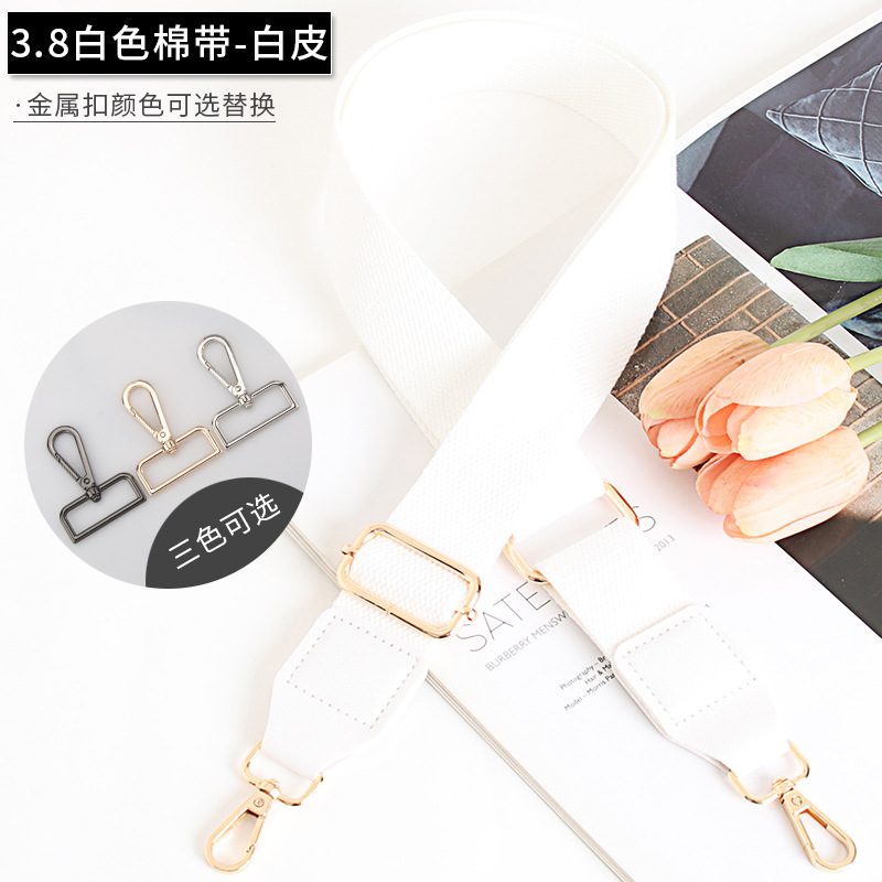 Effen kleur tasriem canvas damestas schouderriem accessoires enkele schouder diagonale overspanning lange schouderriem: M / Rose Gold