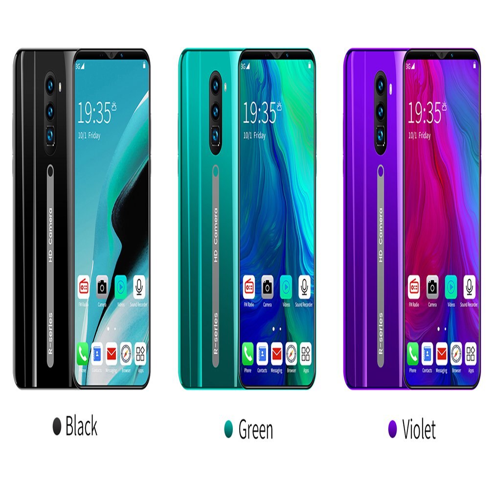 Rino3 Pro 5.8 pouces écran Android téléphone violet goutte d'eau écran Smartphone couleur unie téléphone portable Cool forme