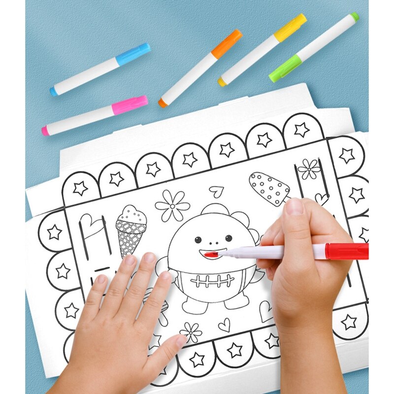 DIY Doodle Hand-Painted Large Cardboard Assembly Toy Kids Cardboard Paint Art Craft Watercolor Coloring Drawing Toys