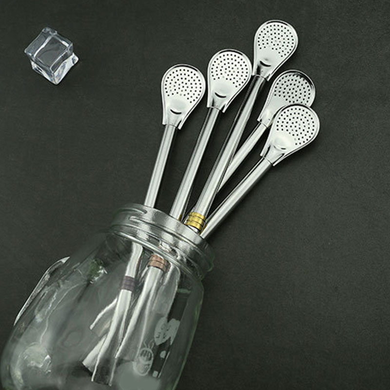 1pc słomka robić picia ze stali nierdzewnej Yerba kumpel słomy gurda Bombilla łyżki metal wielokrotnego użytku zawodowiec narzędzia akcesoria barowe