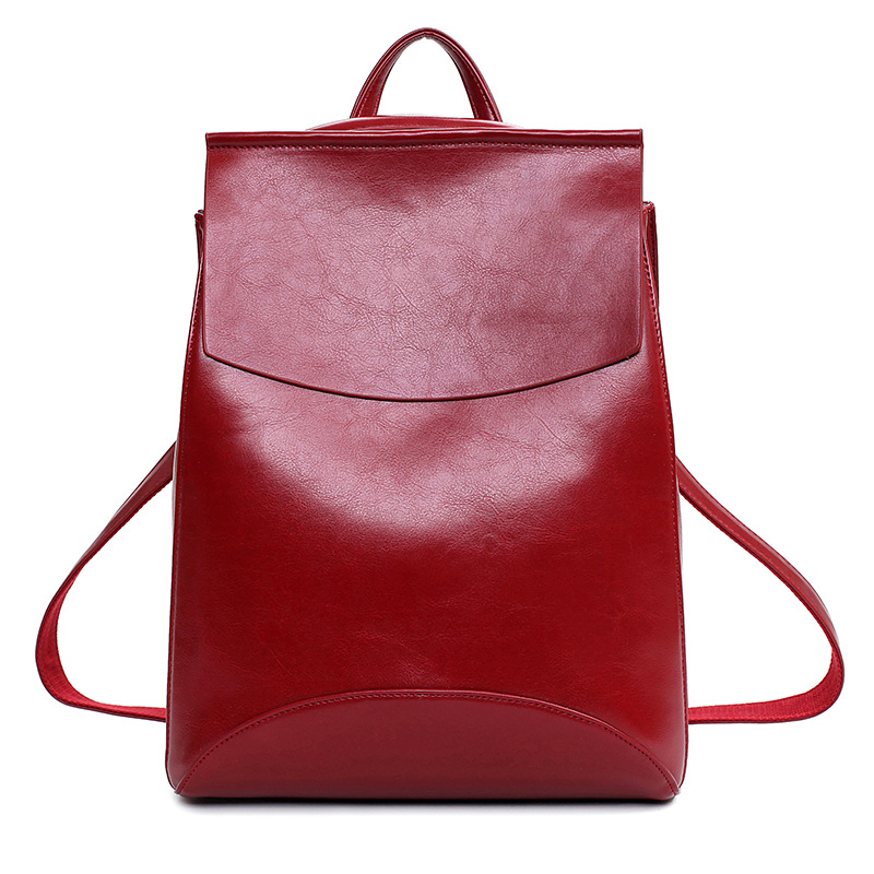 Mode Vrouwen Rugzak Jeugd Lederen Rugzakken Voor Tienermeisjes Vrouwelijke School Schoudertas Rugzak Mochila: Wine red