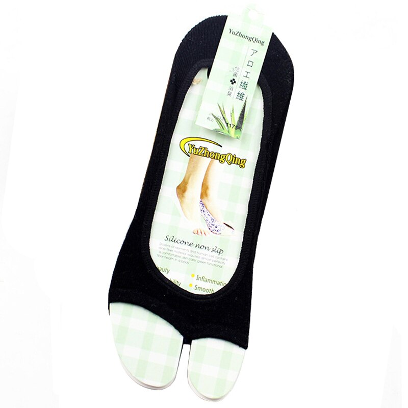 Calcetines invisibles de algodón antideslizantes para mujer, medias tobilleras de Color sólido, para verano, , CC8945: black