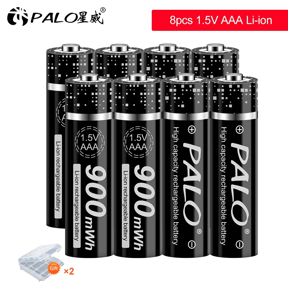 Batterie lithium-ion rechargeable, 1.5V, 2800 mWh, 1.5V, pour télécommande, souris, petit ventilateur, jouet électrique: 8pcs AAA