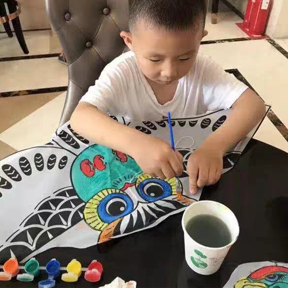 Random Small Cute Polyester Fabric Kite Blank Kite Beginning Ability Diy Lightweight Diy Kite Set