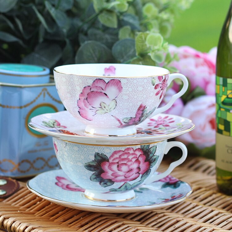 Tasse à thé anglaise de l'après-midi | Tasse de thé en porcelaine, à os céramique rétro pastorale européenne service à thé pour la maison