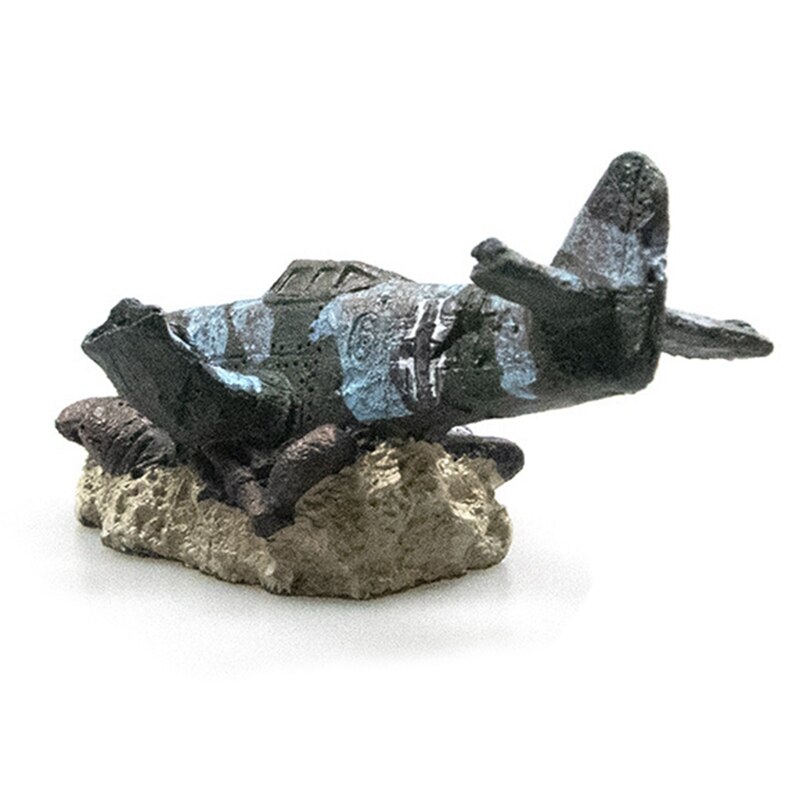 Aquarium decoratie vliegtuigruïne ornament reptiel vis schuilplaats grot decoratie aquarium aquarium hars decoratie n  #86