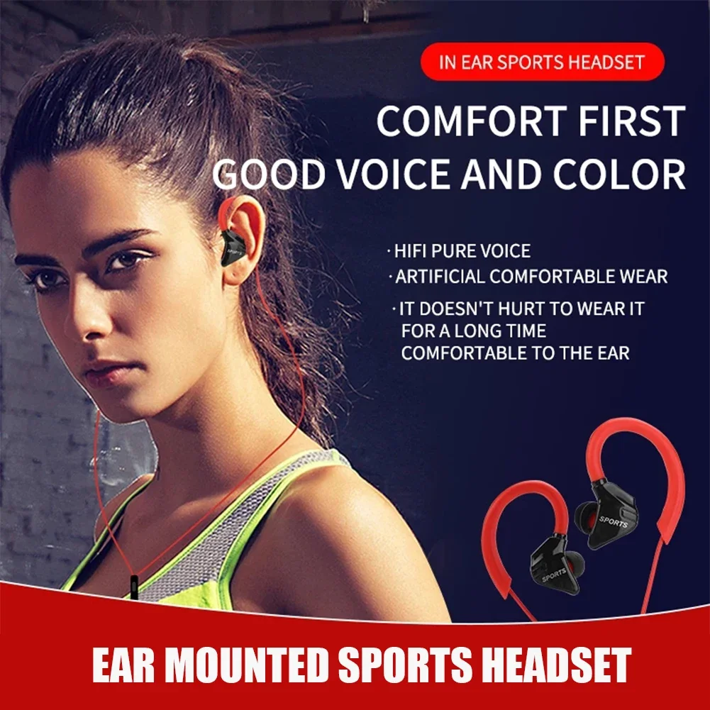 S760 Bedrade In-Ear Waterdichte Oortelefoon Oorhaak Oordopjes Stereo Super Bass Hoofdtelefoon Sport Headset Met Microfoon