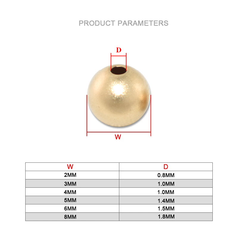 Cuentas redondas mate rellenas de oro de 14K para fabricación de joyas, cuentas sin costuras hechas a mano, accesorios DIY, accesorios de joyería resistentes al deslustre