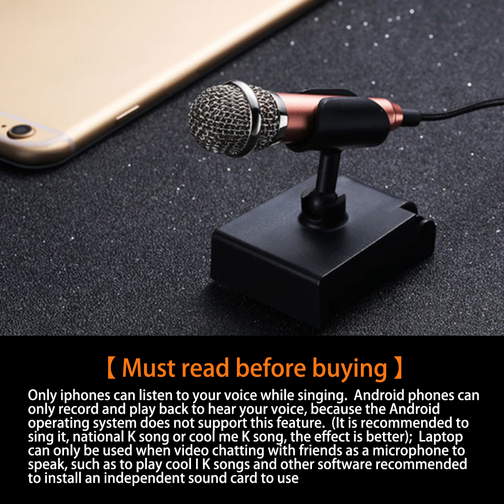 Mini Jack 3.5mm Studio Mic KTV Karaoke Mini Mikrofon Podręczny mikrofon dla smartfonu Komputer PC Desktop dla iPhone Karaoke