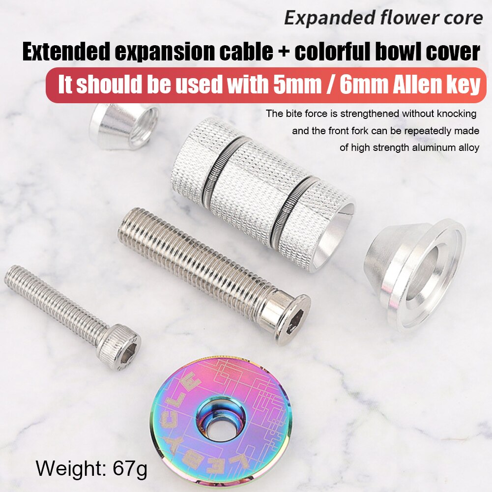 Aluminum Alloy Bike Expander Stem Top Cap Compression Plug Star Nut Mountain Road Bike Expansion Bicycle Front Fork Steerer