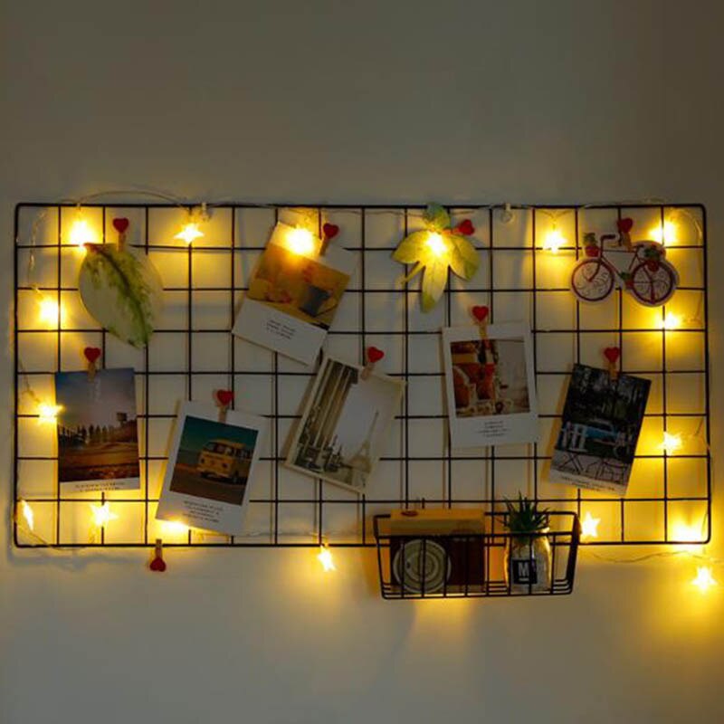 Ins-cadre Photo support étagères, décoration murale, cartes postales, cadre de grille en fer, décoration bricolage