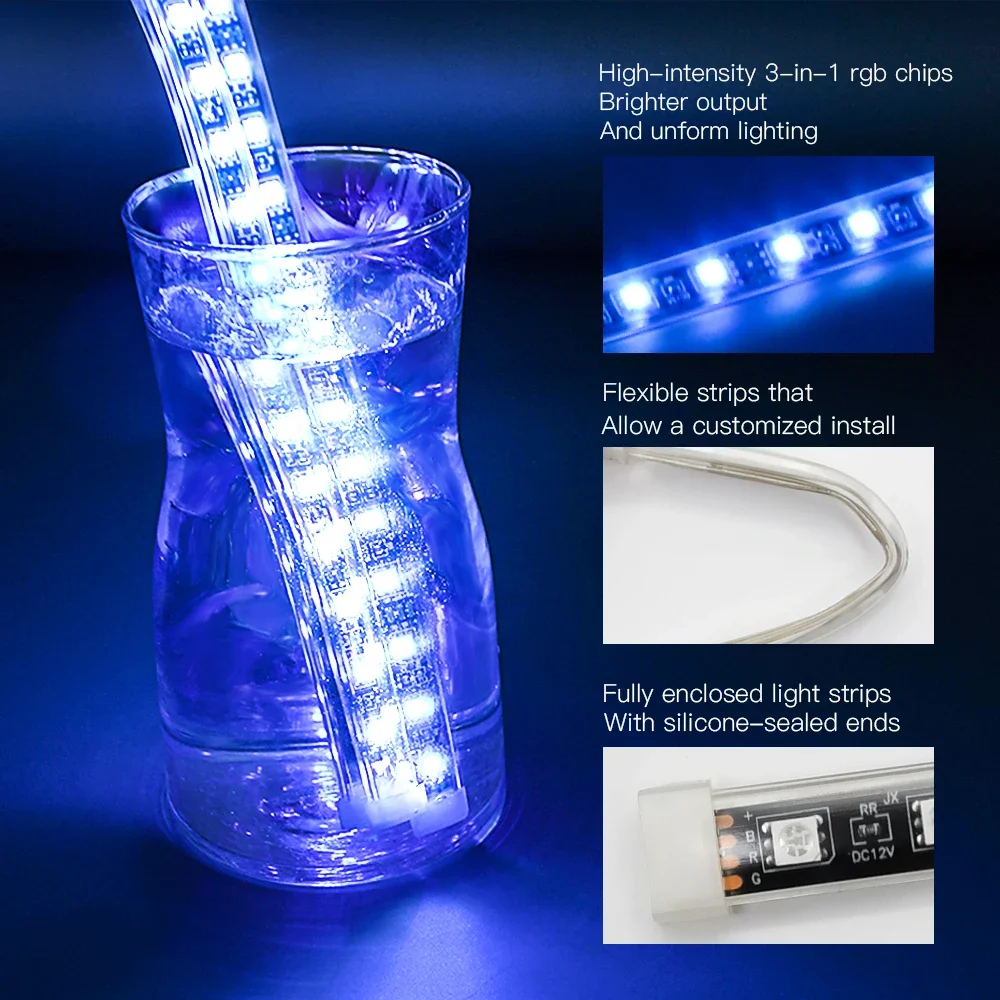 6 in 1 Led Underglow Lights for Motorcycle Glowing Accessories Decorative Lighting RGB Neon Flexible Strip APP Control Backlight