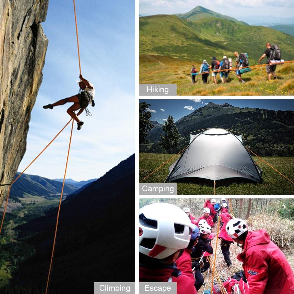 TOPNEW Outdoor Climbing Rope 20M(64ft), Escape Rope Fire Rescue Parachute Rope Climbing Equipment Rock Climbing Rope, Nylon