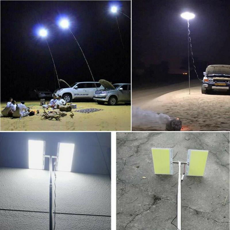 48W Teleskop Kolben Stange LED Scheinwerfer Angeln draussen BBQ Camping Laterne Licht Lampe Wandern Mit RF Fernbedienung