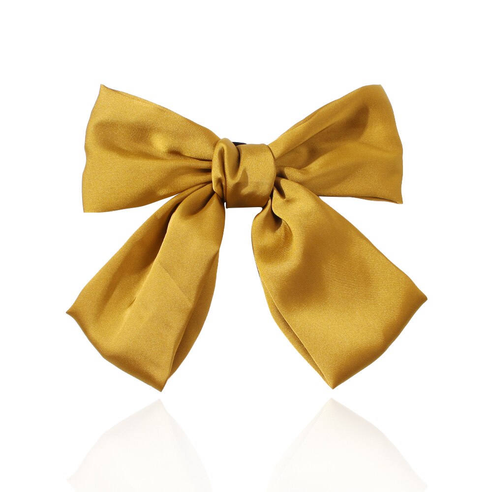 17 Colors Big Bow Clip Soft Stain Bowknot Barrettes Hairpins for Women Dot Flower Pattern Bow Ties Ponytail Hair Accessories: 1