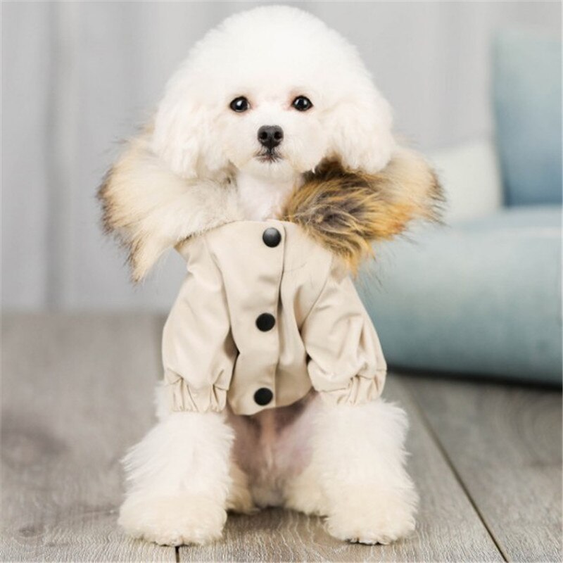 Dog Fur Jacket Warm for Winter B927: Beige / M