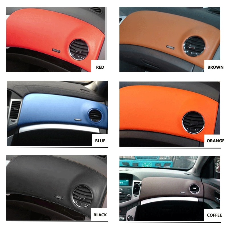 Microfiber Leather Interior Car Styling Door Armrest / Center Dashboard Panel Covers Trim For Chevrolet Classic Cruze