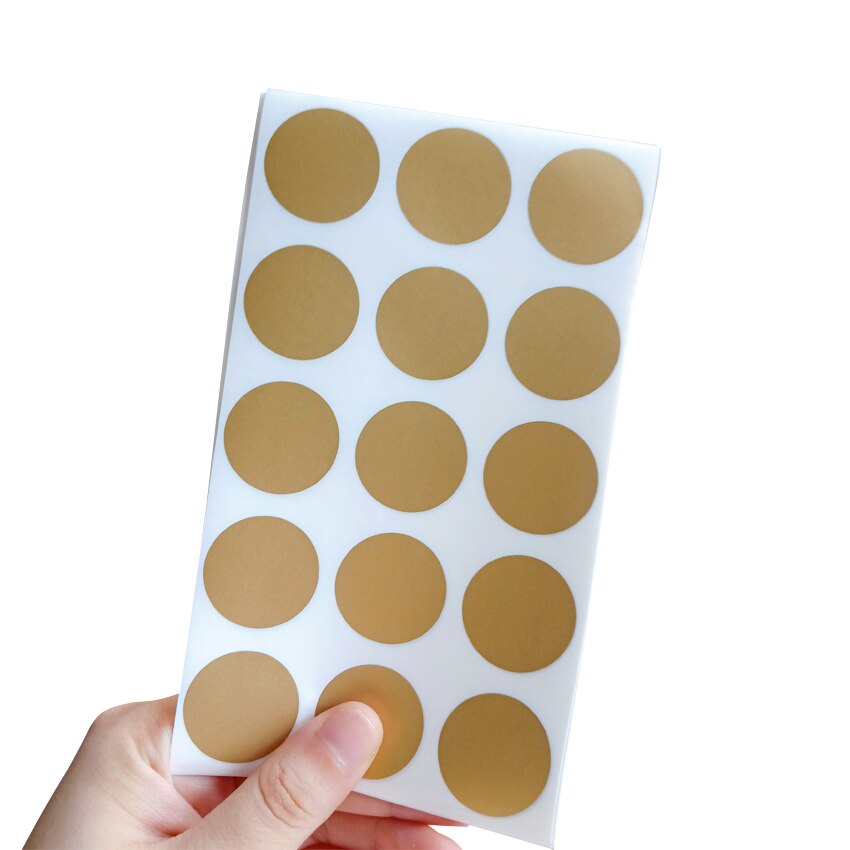 100 Stks/partij Ronde Gouden Zilver Blauw Kras Coating Leuke Stickers Diy Multifunctionele Schrapen Sticker: Golden