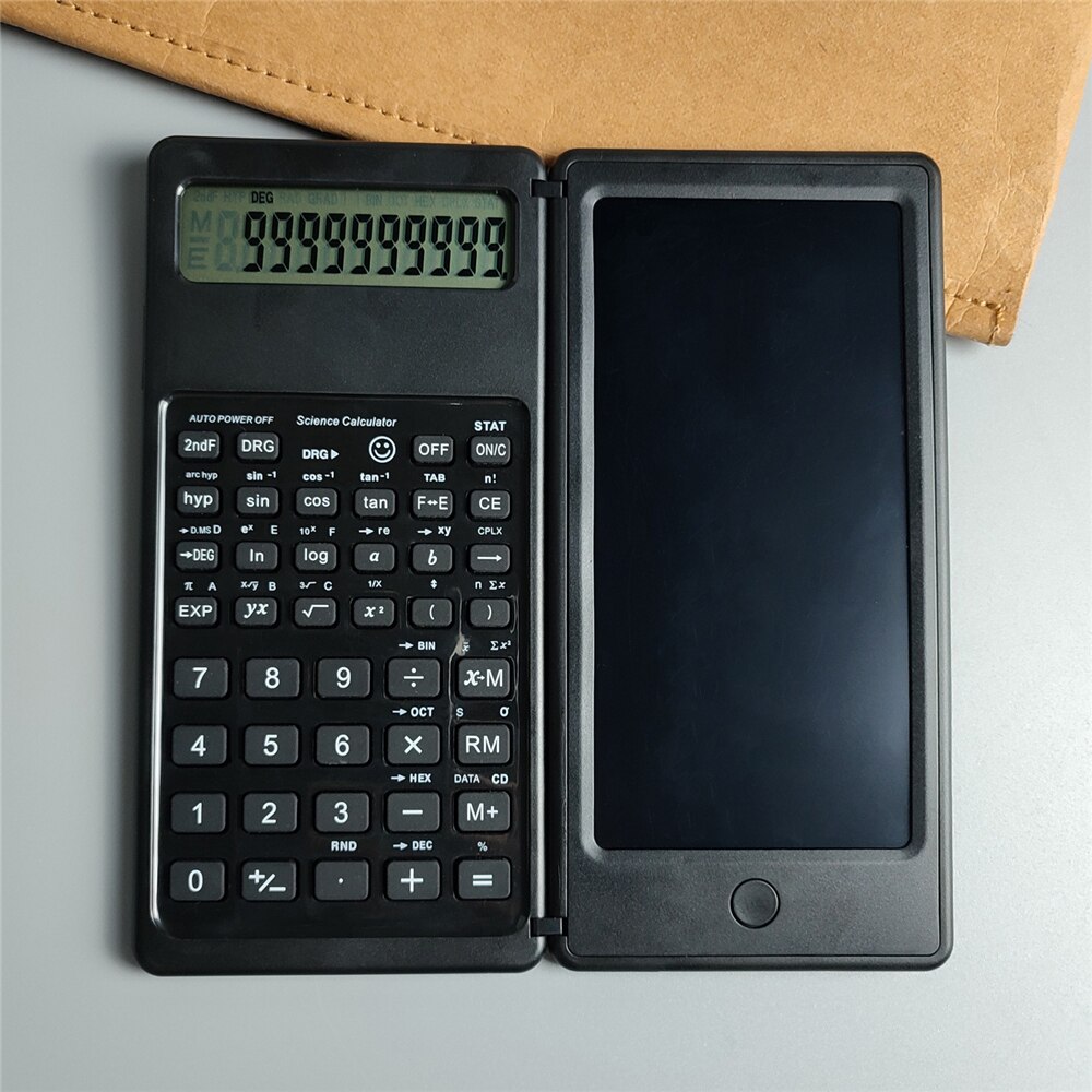 Smart Calculator Opvouwbare Calculator Lcd Schrijfbord 12 Cijfers Display Draagbare Kinderen Business Multifunctionele Draw Pad: Black