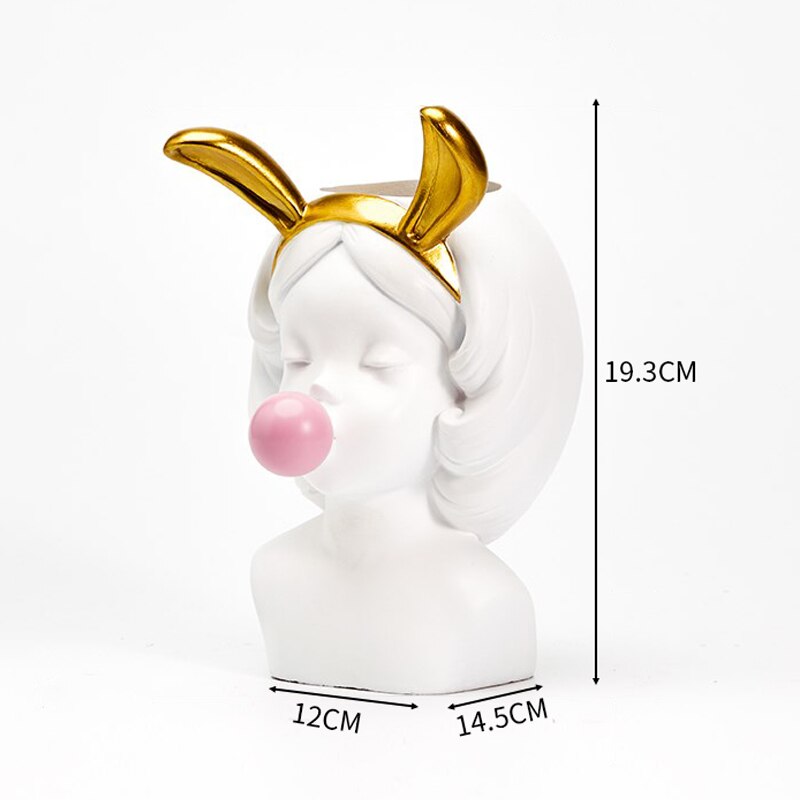 stojak na kwiaty doniczki doniczka ozdobne głowa dekoracyjne Biały żywica kwiat w wazonie garnek styl skandynawski ładny Catwoman ludzka głowa wazony na kwiaty kosz długopis pędzel uchwyt Dom dekoracja: M królik
