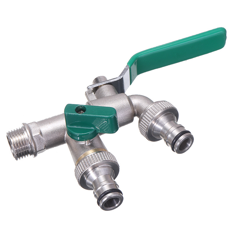 Dobbelt duo udtag have udendørs haneventil vandhane 1/2 &quot;  / 3/4 &quot; frostsikker messing haveslange vandhane vandtank slangestik