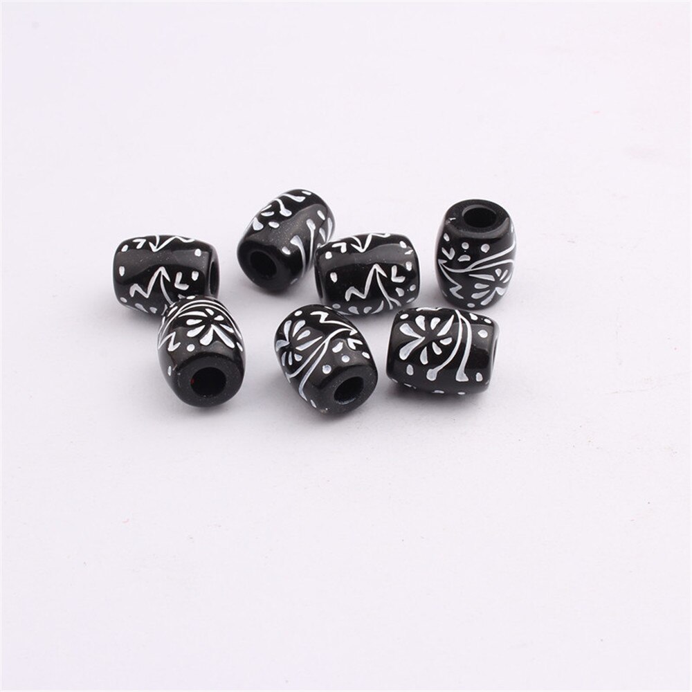 100/50/20/10 Pcs Plastic Black Hair Beads For Dreadlocks Hair Braid Tubes Cuffs Beads Dreadlock Bead Clip Women Hair Accessories